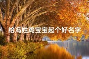 给冯姓鸡宝宝起个好名字,冯姓取什么名字好听
