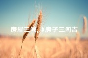 房屋三间,《房子三间吉凶口诀图鉴：揭秘家居风水奥秘》