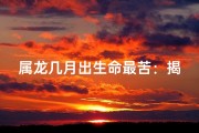 属龙几月出生命最苦：揭秘命运之谜