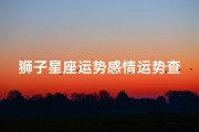 狮子星座运势感情运势查询(狮子座2024年运势每月运势查询)