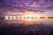 属龙取名带水好不好、小龙宝宝取名：寻水润金光，吉祥如意名