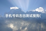 手机号码吉凶测试搜狗(搜索手机号码测吉凶)