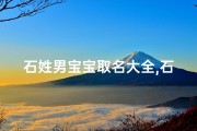 石姓男宝宝取名大全,石姓男孩取名：巧用文化内涵，打造独特宝宝名