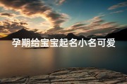 孕期给宝宝起名小名可爱(免费的小名起名,可爱的宝宝小名大全)