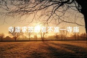 寺庙求签的准不准—寺庙求签：揭秘求什么背后的神秘寓意