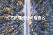 姓名数理分析命运吉凶-《姓名数理吉凶一网打尽：权威图表查询指南》