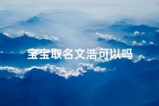宝宝取名文浩可以吗