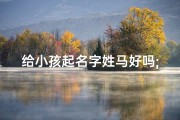给小孩起名字姓马好吗;《马姓宝宝起名：创意无限，寓意美好》