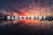 怎么起名字不像小孩子