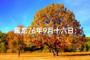 属龙76年9月十六日：龙年龙月龙日，独特人生轨迹