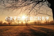 小孩子自己给自己起名字-给自己孩子起名字什么最好听