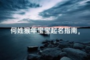 何姓猴年宝宝起名指南，生辰八字与吉祥寓意解析
