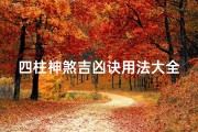 四柱神煞吉凶诀用法大全、四柱神煞对照表