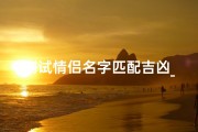 测试情侣名字匹配吉凶_情侣吉凶测试：测测你的名字匹配度如何？