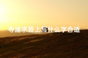 寺庙求签上写什么字合适