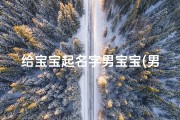 给宝宝起名字男宝宝(男宝宝取名字好听的名字)