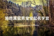 施姓属鼠男宝宝起名字宜忌