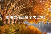 钱姓男孩起名字大全集(钱氏小孩取名字大全好听的男孩)