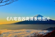 《八宅吉凶高清表格图片详解》