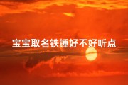 宝宝取名铁锤好不好听点—宝宝取名铁锤，好听还是硬气？