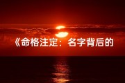 《命格注定：名字背后的命运之谜》