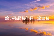 给小孩起名什轩、宝宝名字轩配哪个好