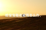 给宝宝取名被骂怎么办、宝宝取名被骂，如何优雅应对？