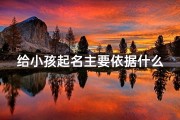 给小孩起名主要依据什么