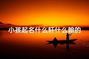 小孩起名什么轩什么翰的