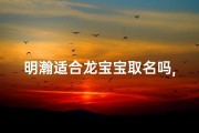明瀚适合龙宝宝取名吗,明瀚命名：龙宝宝起名是否合适？