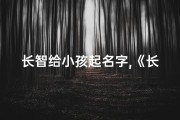 长智给小孩起名字,《长智育儿：为宝宝挑选智慧好名字》