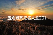 施姓男孩取名大全2018、《施姓虎宝宝男孩名字大全：精选百款吉祥好名》