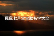 属鼠七月宝宝取名字大全(属鼠男孩吉利名字)