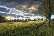 《四十丧子，命格悲歌：命运的无常与人生抉择》