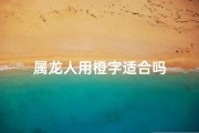 属龙人用橙字适合吗