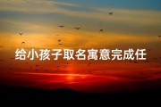 给小孩子取名寓意完成任务的名字