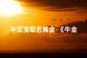 牛宝宝取名属金-《牛金宝宝取名大全：男孩名字精选推荐》