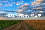 《生辰八字揭秘：命盘中的财运密码》