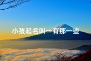 小孩起名叫一有那一些
