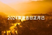 2024黄道吉日正月己车