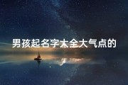 男孩起名字大全大气点的(简单大气的男孩名字)