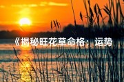 《揭秘旺花草命格：运势提升的秘密》