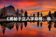 《揭秘于正八字命格：命运轨迹深度解析》