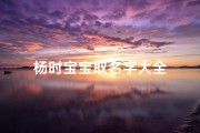 杨时宝宝取名字大全