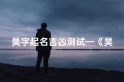 昊字起名吉凶测试—《昊字起名吉凶测试：揭秘名字背后的运势秘密》