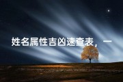 姓名属性吉凶速查表，一测便知运势好坏