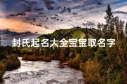 封氏起名大全宝宝取名字(如何给封姓女宝宝起名)