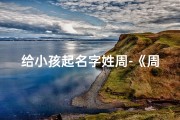 给小孩起名字姓周-《周家新宝降临，喜提萌娃取名记》