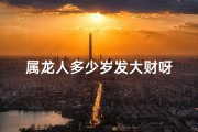 属龙人多少岁发大财呀