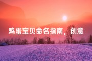 鸡蛋宝贝命名指南，创意方法与品牌价值解析
